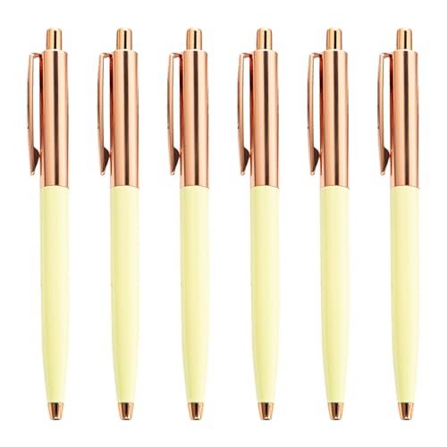 Duyeuau Metall-Kugelschreiber, einziehbarer Kugelschreiber, Business-Signierstift, glatt zu schreiben, für Hotelempfang, 6 Stück von Duyeuau
