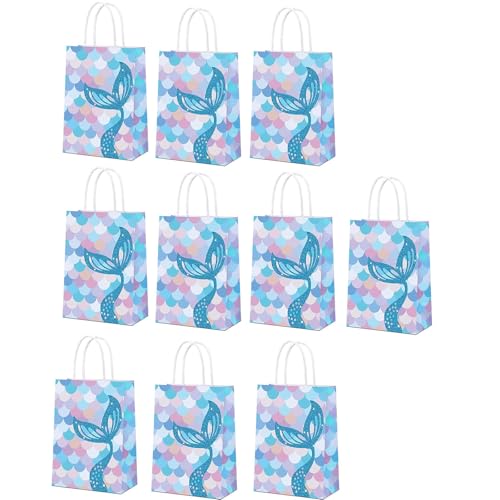 Duyeuau Papiertüten mit Fischmotiv, mit Schuppenmuster, Süßigkeiten-Aufbewahrungstaschen, geeignet für Geschenke und Party-Charme, 10 Stück Duyeuau Papiertüten mit Fischmotiv, mit Schuppenmuster, Süßigkeiten-Aufbewahrungstaschen, geeignet für Geschenke und Party-Charme, 10 Stück von Duyeuau