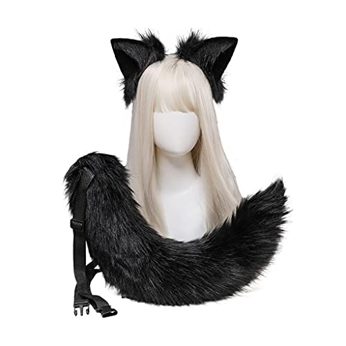 Duyeuau Tierohren für Damen, Kopfschmuck, Schwanz, Set, Plüsch-Stirnband, Anime, für Halloween, Weihnachten, Cosplay-Zubehör Duyeuau Tierohren für Damen, Kopfschmuck, Schwanz, Set, Plüsch-Stirnband, Anime, für Halloween, Weihnachten, Cosplay-Zubehör von Duyeuau