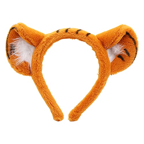 Duyeuau Weiches Stirnband mit Ohren, Plüschtier-Haarreifen zum Waschen des Gesichts, Cosplay, Cartoon-Themenparty, Kostüm von Duyeuau