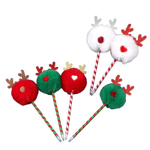 Duyeuau Weihnachts-Kugelschreiber für Kinder, Jungen, Mädchen, Studenten, Spielbelohnung, Weihnachtsstrumpffüller, 0,7 mm, glatt zu schreiben, 6 Stück Duyeuau Weihnachts-Kugelschreiber für Kinder, Jungen, Mädchen, Studenten, Spielbelohnung, Weihnachtsstrumpffüller, 0,7 mm, glatt zu schreiben, 6 Stück von Duyeuau