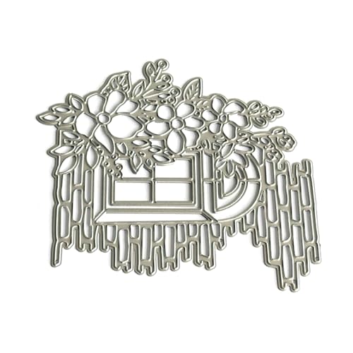 Fenster-Blumen-Stanzschablone, dekorative Prägepapier-Stanzform aus Karbonstahl, für Kartenherstellung, Scrapbooking, Lesezeichen von Duyeuau