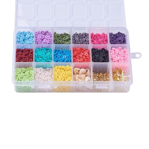 Kleidungszubehör Flache runde Perlen Bunte Perlen für große Loch Würfel Quadrat Lose Spacer Handwerk Kleidungszubehör Flache runde Perlen Bunte Perlen für große Loch Würfel Quadrat Lose Spacer Handwerk von Duyeuau