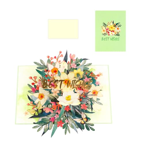 Künstlerische 3D-Grußkarte mit buntem Blumenmuster, handgefertigt, faltbar, für Muttertag, Jahrestag, Geschenk Künstlerische 3D-Grußkarte mit buntem Blumenmuster, handgefertigt, faltbar, für Muttertag, Jahrestag, Geschenk von Duyeuau