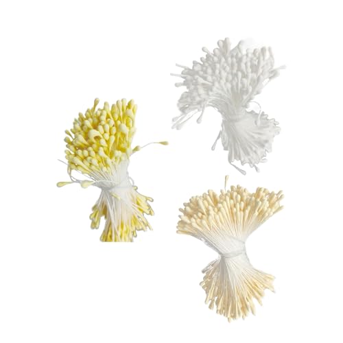 Künstliche Blumen-Staubblätter 1050–1600 Stück, matt, 2 mm, Doppelköpfe, Blumenstempel für Kunsthandwerk von Duyeuau