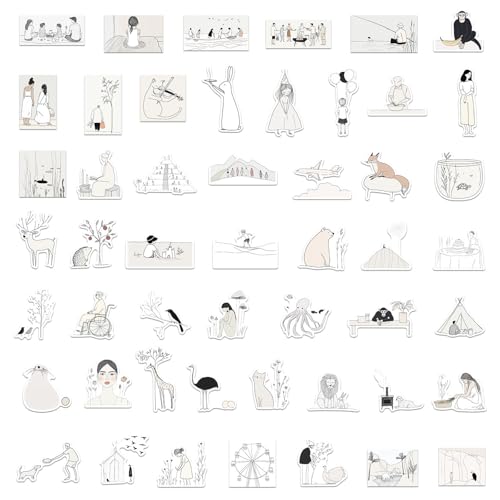 Lustige dekorative Aufkleber, wasserabweisend, ästhetisch, für Wasserflasche, Scrapbooking, Tagebuch, Laptop, Gepäckplaner, 50 Stück von Duyeuau