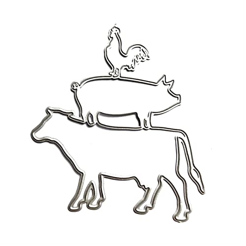 Metall-Stanzformen Kuh Huhn Prägeschablone Stanzformen für Kartenherstellung, Scrapbooking, Papierbastelvorlage von Duyeuau