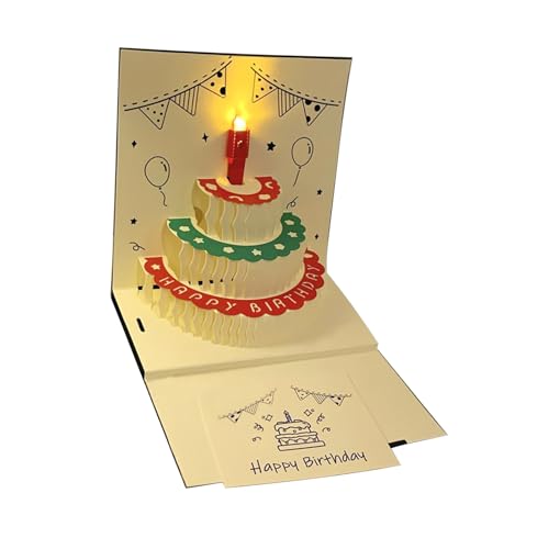 Musikalische 3D-Geburtstagskuchen-Grußkarte, stilvolle 3D-Popup-Geburtstagskarte, mit Musikfunktion und Lichtdisplay Musikalische 3D-Geburtstagskuchen-Grußkarte, stilvolle 3D-Popup-Geburtstagskarte, mit Musikfunktion und Lichtdisplay von Duyeuau