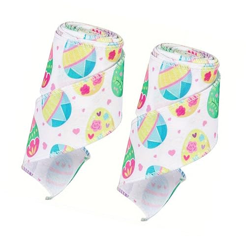 Packung mit 2 bunten Osterbändern, Charm, Osterband, Rollen, helle Farbe für Urlaub, Basteln und Basteldekorationen von Duyeuau