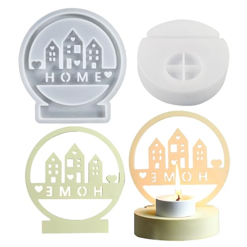 Silikonformen für Zuhause, Haus, Epoxidharz, Ornament, Liebeshaus, Kerzenständer, Gipsformen von Duyeuau