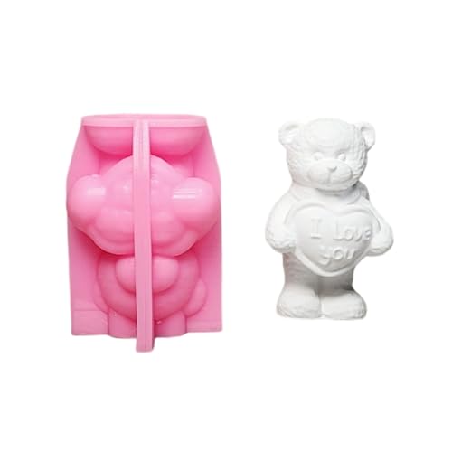 Silikonformen mit 3D-Bär-Figur, Epoxidharz, für Seife, Schokolade, Süßigkeiten, Kuchen, Fondant, Dekoration von Duyeuau