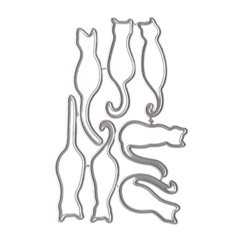 Stanzschablonen aus Karbonstahl, Motiv: Katzen, dekorative Prägepapier-Stanzform für Kartenherstellung, Scrapbooking, Lesezeichen von Duyeuau