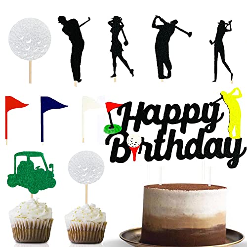 21 Stück Golf Themen Kuchendekorationen, Golf Tortendekoration, Kuchen Zubehör Deko, Golf Tortendekoration Junge, Geeignet für Golf Themed Geburtstagsfeier Zubehör für Männer, Jungen Und Mädchen von Duyteop