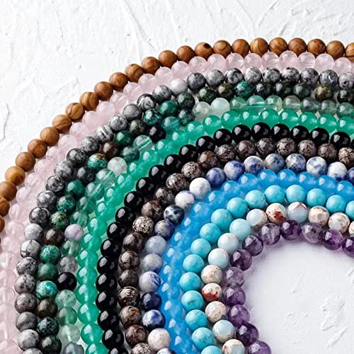 625 Stück Natursteinperlen DIY Schmuckherstellung Kristalle 8 mm lose Edelsteinperlen Lochgröße 1 mm glatte Energie-Heilperlen für Armband, Ohrringe, Halskette (25 Materialien, 8 mm) von Duzziyyaa