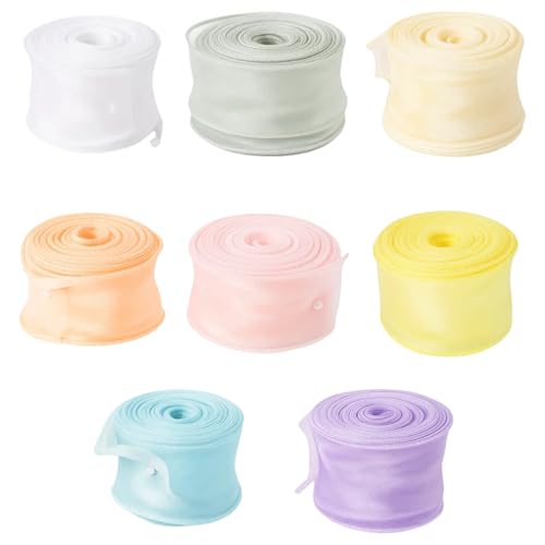 8 Rolls Organzaband,Chiffonband Schleifenband, 4 cm x 9 m Geschenkband für Hochzeitsdekoration, Blumenarrangements und DIY-Projekte von DvBCNMe