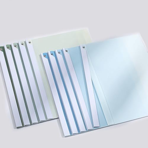 Bewerbungsmappen 10 Stück Klemmhefter A4 Kunststoff, Schwenkbare Klemmleiste Spart Zeit und Mühe (Grün, Blau) von Dvagoent