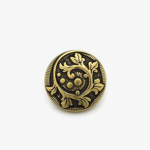10 Stück 15–22,5 mm Vintage Floral Runde Metallknöpfe Mantel Anzug Hemd Luxus Nähzubehör von Dvbfufv