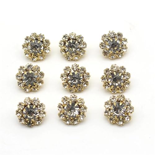 10 Stück 15 mm Strass-Metallknöpfe zum Nähen für Urlaub, Party, DIY, handgefertigte Dekoration von Dvbfufv