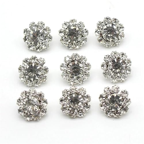 10 Stück 15 mm Strass-Metallknöpfe zum Nähen für Urlaub, Party, DIY, handgefertigte Dekoration von Dvbfufv