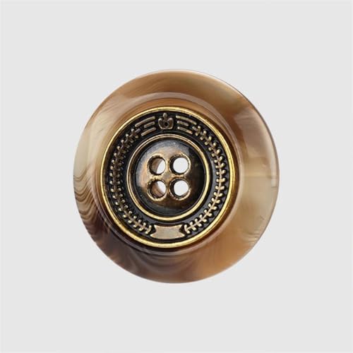10 Stück 16–25 mm Vintage Britische 4-Loch-Knöpfe aus Kunstharz, Metall, für Mantel, Anzug, Jacke, Nähen 10 Stück 16–25 mm Vintage Britische 4-Loch-Knöpfe aus Kunstharz, Metall, für Mantel, Anzug, Jacke, Nähen von Dvbfufv