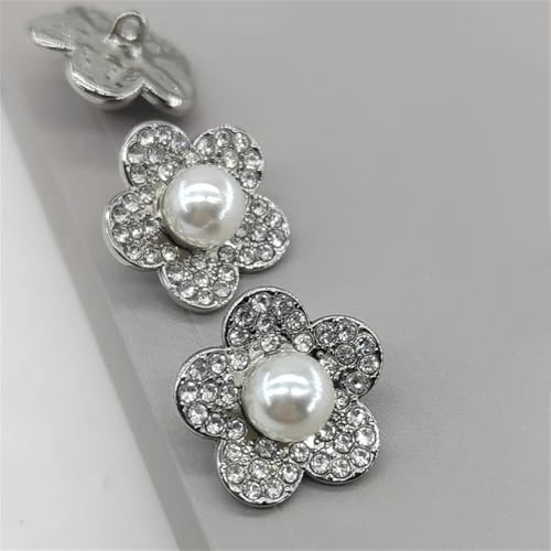 15/18/22 mm luxuriöse Diamant-Blumen-Schaftknöpfe für modische Kleidung, elegantes Dekor, Nähen, Metallknöpfe zum Selbermachen von Dvbfufv