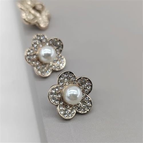 15/18/22 mm luxuriöse Diamant-Blumen-Schaftknöpfe für modische Kleidung, elegantes Dekor, Nähen, Metallknöpfe zum Selbermachen von Dvbfufv