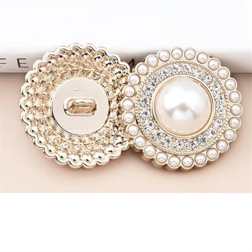 6 x 15 mm - 25 mm Diamant-Dekor-Knöpfe aus Metall mit Perlen für Kleidung, Mantel, Strickjacke, Pullover, Nähknöpfe 6 x 15 mm - 25 mm Diamant-Dekor-Knöpfe aus Metall mit Perlen für Kleidung, Mantel, Strickjacke, Pullover, Nähknöpfe von Dvbfufv