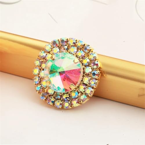Kristallknöpfe mit flacher Rückseite, goldfarben, zum Aufnähen auf Bühnenkleidung, 4 Stück Kristallknöpfe mit flacher Rückseite, goldfarben, zum Aufnähen auf Bühnenkleidung, 4 Stück von Dvbfufv