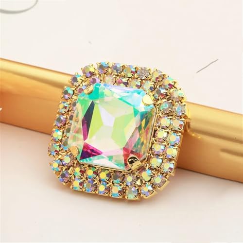 Kristallknöpfe mit flacher Rückseite, goldfarben, zum Aufnähen auf Bühnenkleidung, 4 Stück Kristallknöpfe mit flacher Rückseite, goldfarben, zum Aufnähen auf Bühnenkleidung, 4 Stück von Dvbfufv