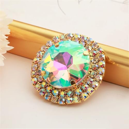 Kristallknöpfe mit flacher Rückseite, goldfarben, zum Aufnähen auf Bühnenkleidung, 4 Stück Kristallknöpfe mit flacher Rückseite, goldfarben, zum Aufnähen auf Bühnenkleidung, 4 Stück von Dvbfufv