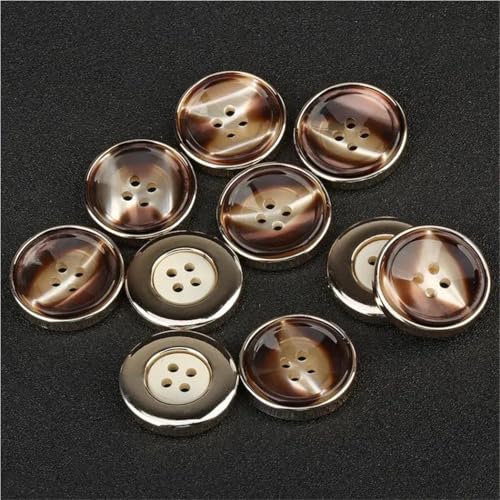 Luxuriöse, runde Knöpfe mit 4 Löchern, für Mantel, Kleidung, DIY, Nähen, dekorativ, 10 Stück Luxuriöse, runde Knöpfe mit 4 Löchern, für Mantel, Kleidung, DIY, Nähen, dekorativ, 10 Stück von Dvbfufv