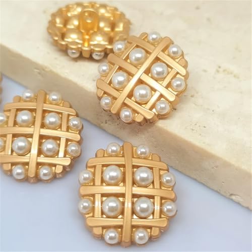 Luxuriöse Perlen-Metallknöpfe für Kleidung, Dekor-Knöpfe, Damen, Nähen, DIY-Knöpfe Luxuriöse Perlen-Metallknöpfe für Kleidung, Dekor-Knöpfe, Damen, Nähen, DIY-Knöpfe von Dvbfufv