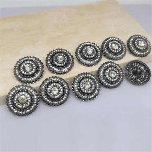 Metallknöpfe, Diamant-Optik, 40 mm, 2 Stück Metallknöpfe, Diamant-Optik, 40 mm, 2 Stück von Dvbfufv