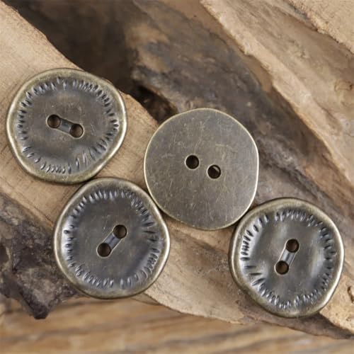 Metallknöpfe im Vintage-Stil, 2 Löcher, 11 mm, 25 mm, unregelmäßige Knöpfe für Hemden, Anzüge, Dekoration, 10 Stück Metallknöpfe im Vintage-Stil, 2 Löcher, 11 mm, 25 mm, unregelmäßige Knöpfe für Hemden, Anzüge, Dekoration, 10 Stück von Dvbfufv