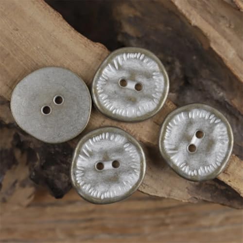 Metallknöpfe im Vintage-Stil, 2 Löcher, 11 mm, 25 mm, unregelmäßige Knöpfe für Hemden, Anzüge, Dekoration, 10 Stück Metallknöpfe im Vintage-Stil, 2 Löcher, 11 mm, 25 mm, unregelmäßige Knöpfe für Hemden, Anzüge, Dekoration, 10 Stück von Dvbfufv