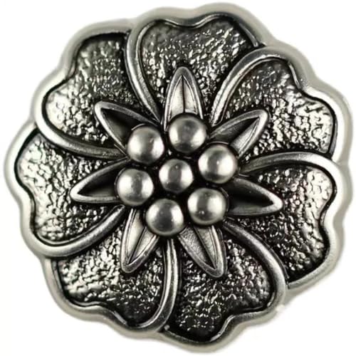 Metallknöpfe im Vintage-Stil, Blumen-Design, 10 Stück, 18–25 mm, für Jacken, Hemden, Mäntel von Dvbfufv