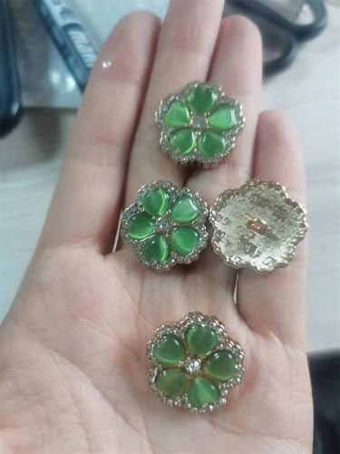 Metallknöpfe mit Blumen-Diamanten, modisch, Mantel, Damen, Jacken, Anzug, Knopfdekoration, 6 Stück von Dvbfufv