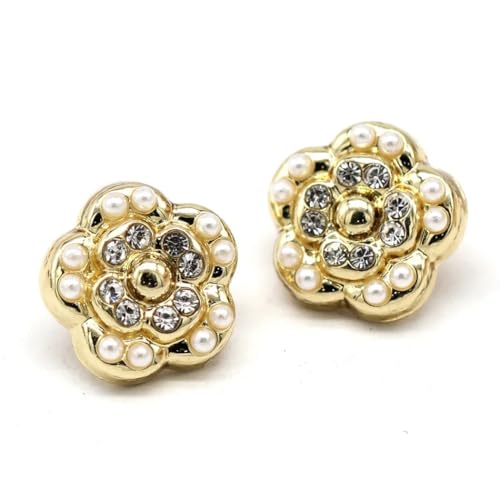 Metallknöpfe mit Blumenmuster, für Damen, Blusenkleid, handgefertigte Dekoration, Nähknopf, 12 mm von Dvbfufv