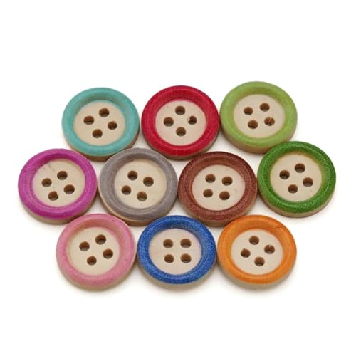 Runde Knöpfe mit 4 Löchern, 15 mm, für Kleidung, Nähen, Heimdekoration, 50 Stück Runde Knöpfe mit 4 Löchern, 15 mm, für Kleidung, Nähen, Heimdekoration, 50 Stück von Dvbfufv