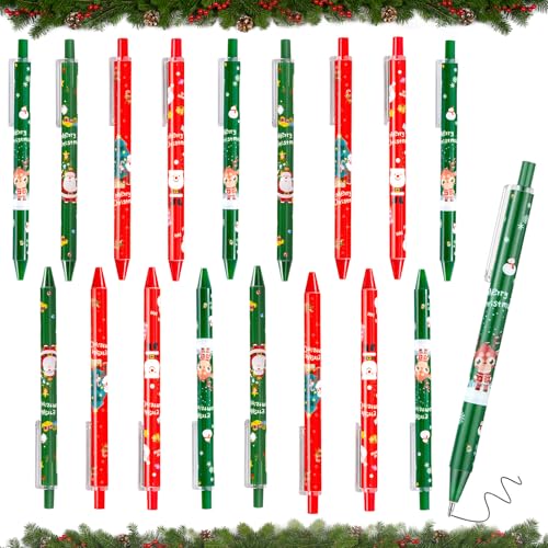 Dwafill Weihnachtsstifte, 24 Stück Kugelschreiber Weihnachten, Stift Weihnachten Tagebücher, Notizen, Bürobedarf, Schreibwaren, Gelschreiber Weihnachten, Weihnachtsgeschenke (Rot und grün) von Dwafill