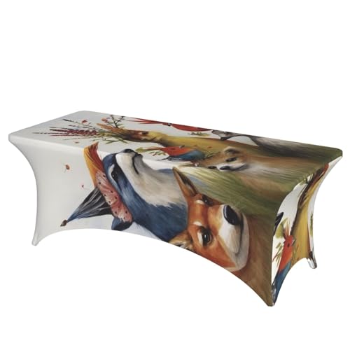 Dwrepo Tischdecke mit Tiermotiv, rechteckig, dehnbar, Spandex, Tischdecken für Veranstaltungen, Hochzeiten, Bankette und Partys Dwrepo Tischdecke mit Tiermotiv, rechteckig, dehnbar, Spandex, Tischdecken für Veranstaltungen, Hochzeiten, Bankette und Partys von Dwrepo
