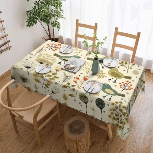 Dwrepo Tischdecke mit gelben Blättern, Hühner-Druck, rechteckig, wasserdicht, dekorative Tischdecke für Küche, Restaurant, Dekoration, 137 x 183 cm Dwrepo Tischdecke mit gelben Blättern, Hühner-Druck, rechteckig, wasserdicht, dekorative Tischdecke für Küche, Restaurant, Dekoration, 137 x 183 cm von Dwrepo