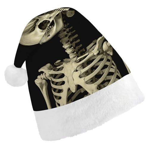 Dwrepo Weihnachtsmütze für Erwachsene, Nikolausmütze, Skelett, Uni, Urlaubsmütze, dicke Weihnachtsmütze, Party-Kopfbedeckung Dwrepo Weihnachtsmütze für Erwachsene, Nikolausmütze, Skelett, Uni, Urlaubsmütze, dicke Weihnachtsmütze, Party-Kopfbedeckung von Dwrepo
