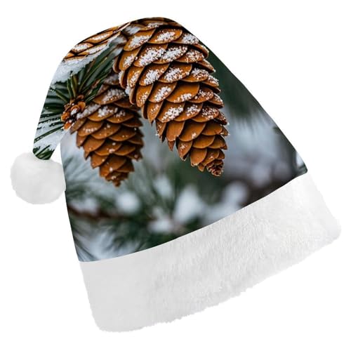 Dwrepo Weihnachtsmütze für Erwachsene, Weihnachtsmannmütze, Bauernhaus-Drucke, Uni, Urlaub, dick, Weihnachtsmütze, Party-Kopfbedeckung von Dwrepo