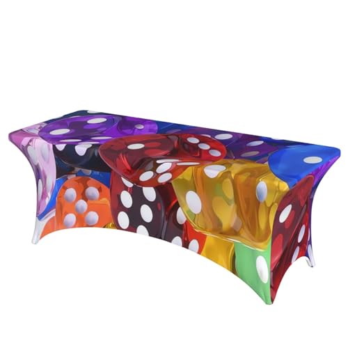 Games Dice Set Tischdecke, rechteckig, 1,8 m, für den Außenbereich, waschbar, winkle und schmutzabweisend, Spandex-Tischdecke für Küche, Esstisch, Dekoration Games Dice Set Tischdecke, rechteckig, 1,8 m, für den Außenbereich, waschbar, winkle und schmutzabweisend, Spandex-Tischdecke für Küche, Esstisch, Dekoration von Dwrepo