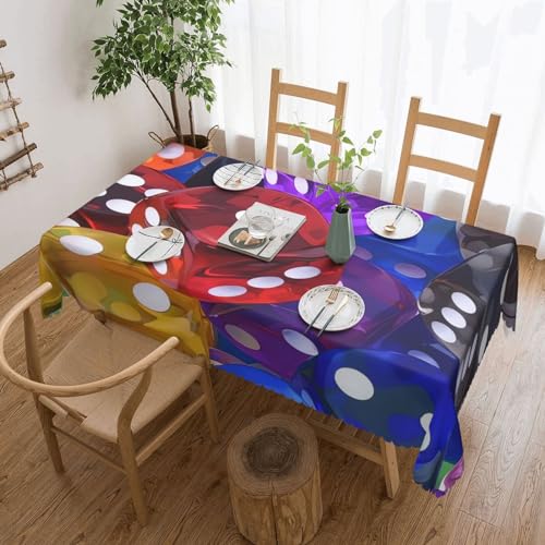 Games Dice Tischdecke, rechteckige Tischdecke, 137 x 183 cm, für den Außenbereich, waschbar, winkle und schmutzabweisend, auslaufsicher, Tischdecke für Küche, Esszimmer, Tischdekoration Games Dice Tischdecke, rechteckige Tischdecke, 137 x 183 cm, für den Außenbereich, waschbar, winkle und schmutzabweisend, auslaufsicher, Tischdecke für Küche, Esszimmer, Tischdekoration von Dwrepo
