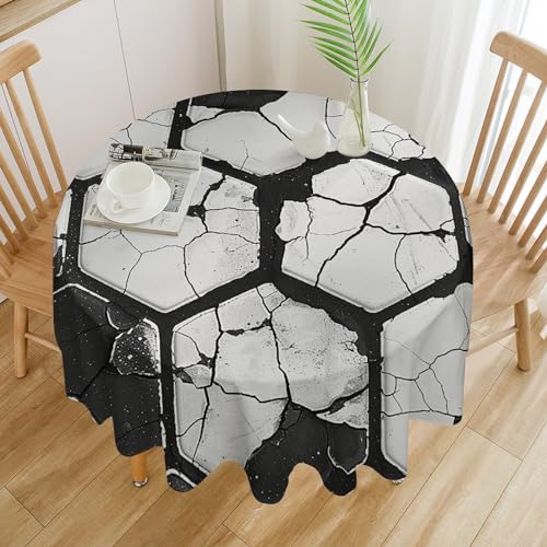 Sechseckige Tischdecke, wasserdicht, knitterfrei, rund, waschbar, Tischdecke für drinnen und draußen, Küche, Esszimmer, Urlaub, dekorativ, 152,4 x 152,4 cm, Weiß Sechseckige Tischdecke, wasserdicht, knitterfrei, rund, waschbar, Tischdecke für drinnen und draußen, Küche, Esszimmer, Urlaub, dekorativ, 152,4 x 152,4 cm, Weiß von Dwrepo