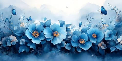 Blume Malen Nach Zahlen Erwachsene,Schmetterling Malen Nach Zahlen Kinder AnfäNger DIY Handgemalt öLgemäLde Kit, Acrylfarben mit 3 Set Pinseln für Home Wanddeko Wohnzimmer, Geschenke80X160CM Ungerahmt von Dxoaoocc