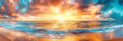 Diamant Painting Bilder, DIY 5D Diamond Painting Strand, Sonnenaufgang Diamond Painting Erwachsene Groß XXL 90x270cm, Diamond Painting Kinder Mosaikherstellung, für Zimmer Deko Wohnzimmer, Geschenk von Dxoaoocc
