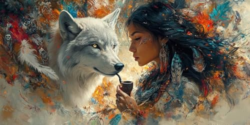 Frau Malen Nach Zahlen Erwachsene,Wolf Malen Nach Zahlen Kinder AnfäNger DIY Handgemalt öLgemäLde Kit, Acrylfarben mit 3 Set Pinseln für Home Wanddeko Wohnzimmer, Geschenke Mädchen 80X160CM Ungerahmt Frau Malen Nach Zahlen Erwachsene,Wolf Malen Nach Zahlen Kinder AnfäNger DIY Handgemalt öLgemäLde Kit, Acrylfarben mit 3 Set Pinseln für Home Wanddeko Wohnzimmer, Geschenke Mädchen 80X160CM Ungerahmt von Dxoaoocc